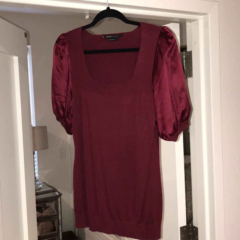 BCBGMaxAzria Burgundy Blouse